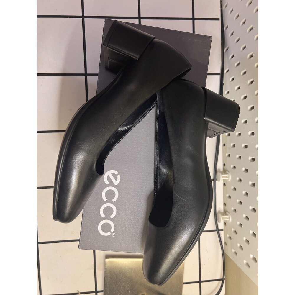 Ecco Women Shape Squared 35 Black Block Heel Pump 36 US 5-5.5 NIB - Picture 3 of 7
